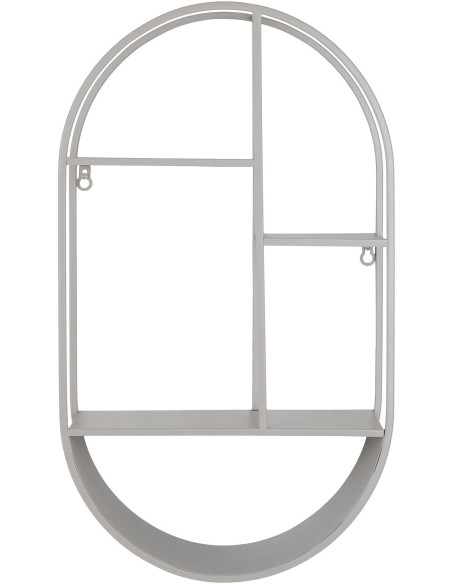 Étagère murale moderne ovale 4 niveaux Métal Gris clair Feira House Nordic - 1