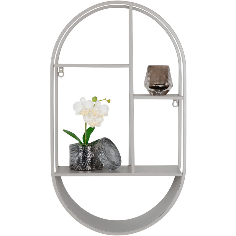Étagère murale moderne ovale 4 niveaux Métal Gris clair Feira House Nordic - 2