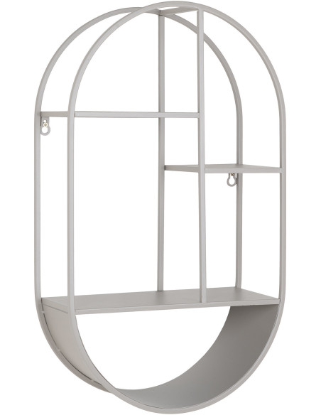 Étagère murale moderne ovale 4 niveaux Métal Gris clair Feira House Nordic - 3
