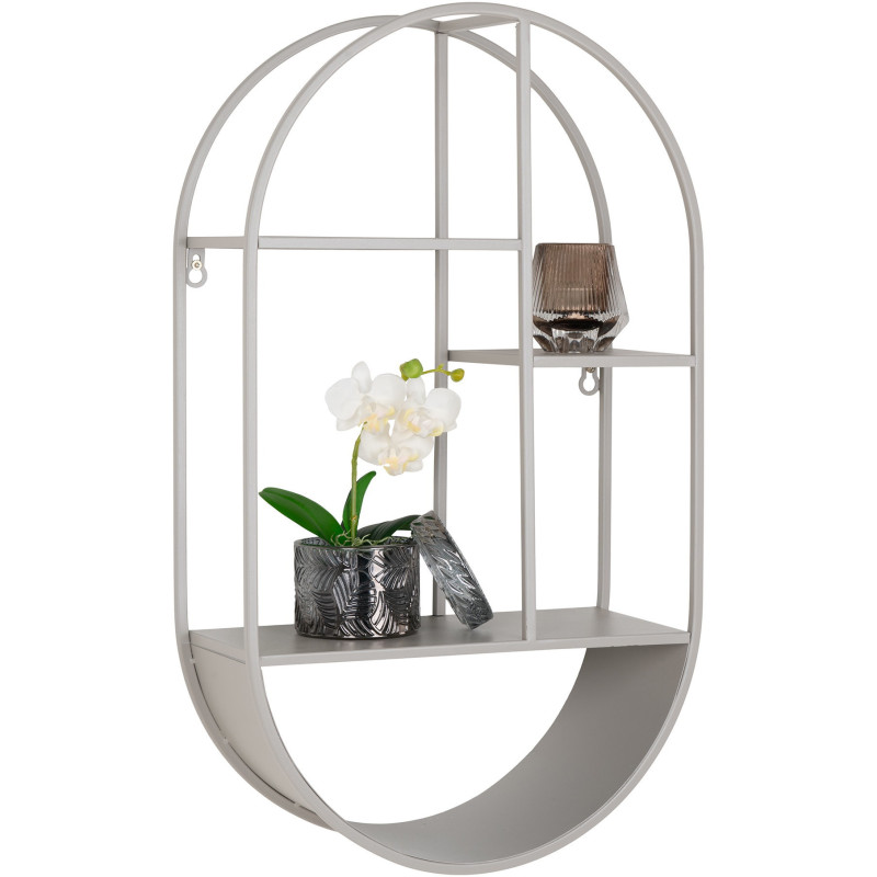 Étagère murale moderne ovale 4 niveaux Métal Gris clair Feira House Nordic - 4