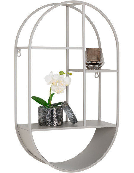 Étagère murale moderne ovale 4 niveaux Métal Gris clair Feira House Nordic - 4