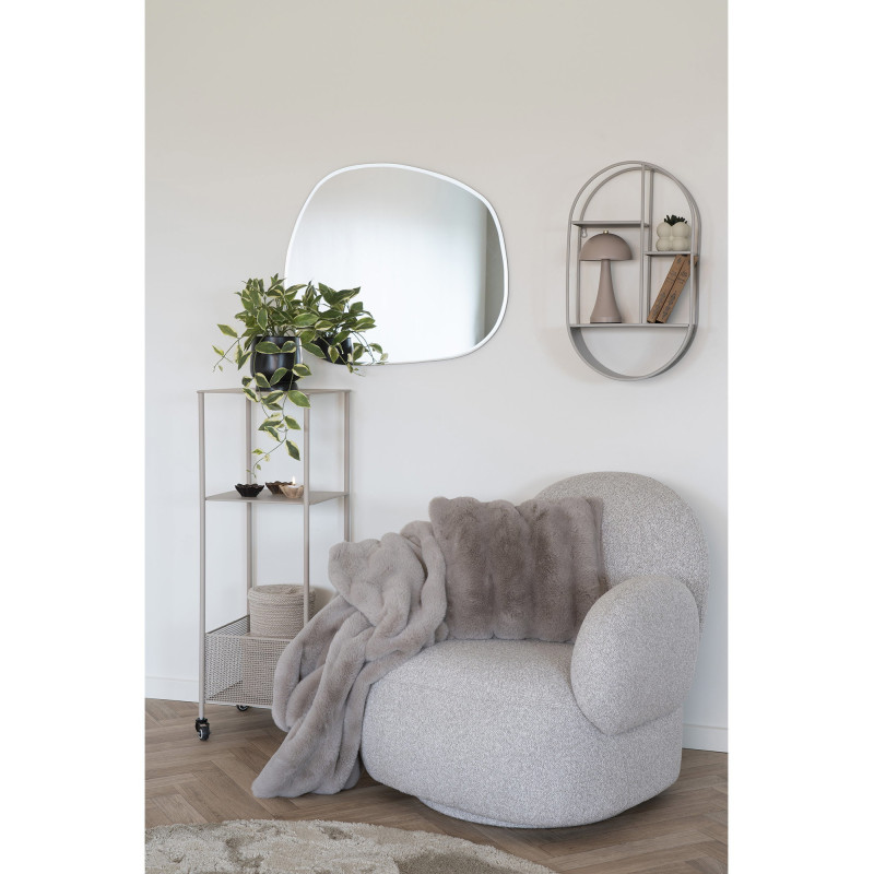 Étagère murale moderne ovale 4 niveaux Métal Gris clair Feira House Nordic - 5