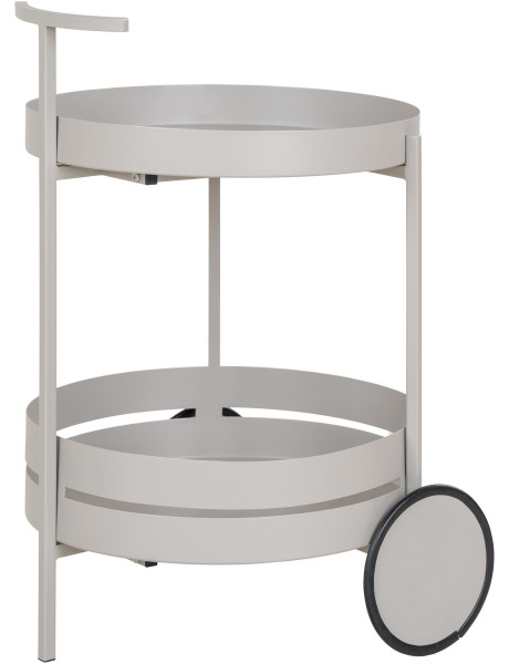Desserte Bar moderne sur roulettes 2 niveaux Métal Gris clair Beja 