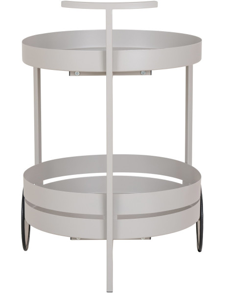 Desserte Bar moderne sur roulettes 2 niveaux Métal Gris clair Beja 