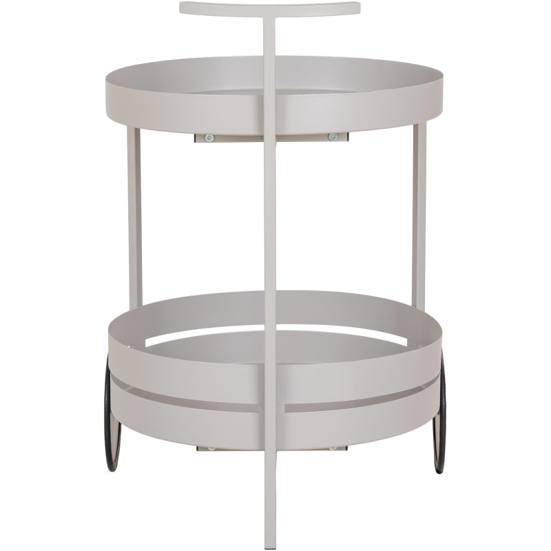 Desserte Bar moderne sur roulettes 2 niveaux Métal Gris clair Beja 