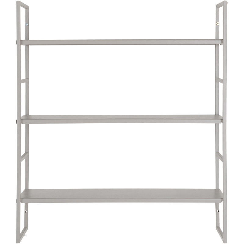 Étagère murale moderne 3 niveaux Métal Gris clair Beja 