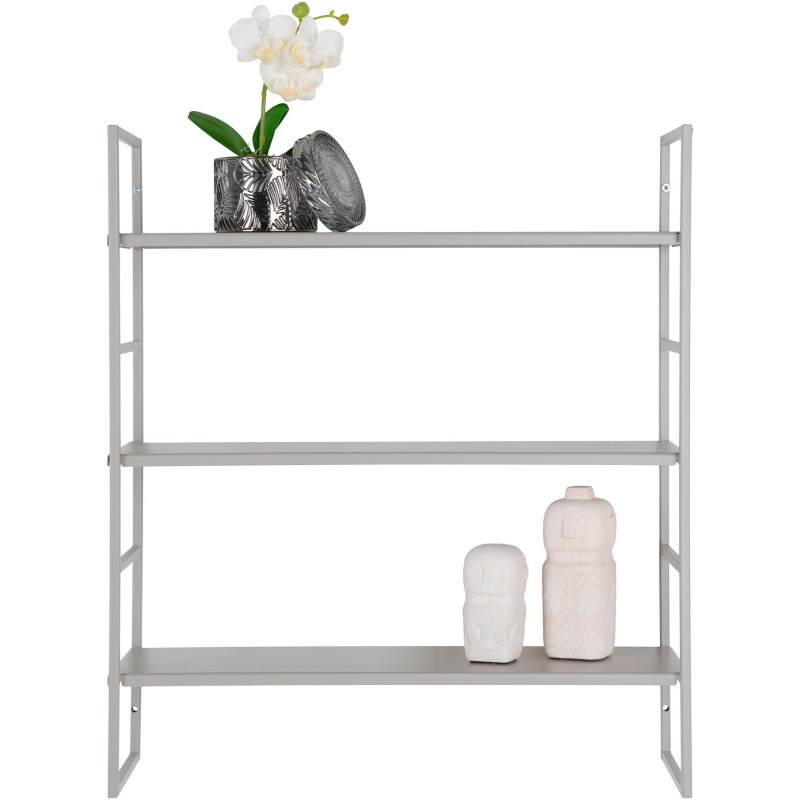 Étagère murale moderne 3 niveaux Métal Gris clair Beja 
