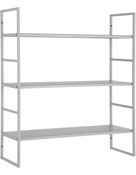 Étagère murale moderne 3 niveaux Métal Gris clair Beja 