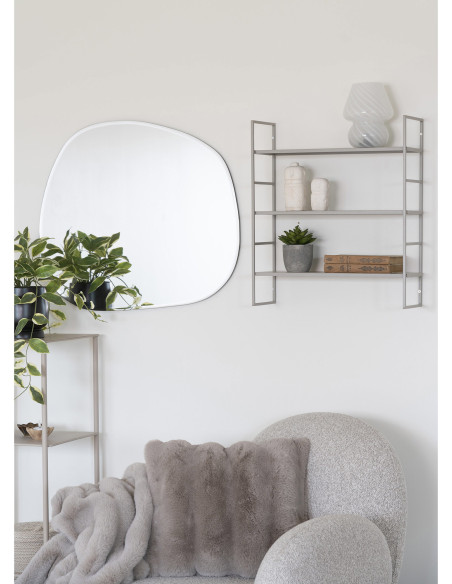 Étagère murale moderne 3 niveaux Métal Gris clair Beja 