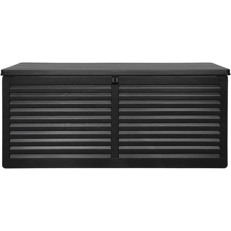 Grand Coffre de jardin moderne 490 L Plastique Noir Dubrovnik 