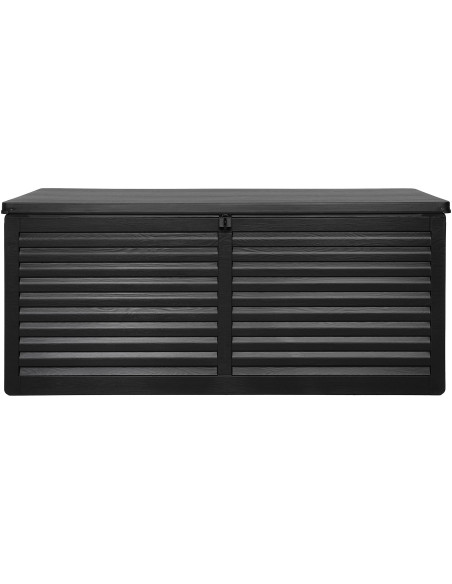 Grand Coffre de jardin moderne 490 L Plastique Noir Dubrovnik 