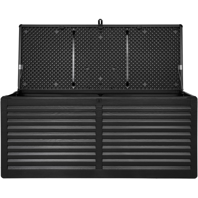 Grand Coffre de jardin moderne 490 L Plastique Noir Dubrovnik 