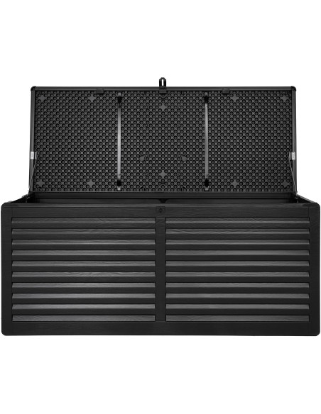 Grand Coffre de jardin moderne 490 L Plastique Noir Dubrovnik 