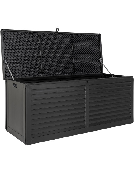 Grand Coffre de jardin moderne 490 L Plastique Noir Dubrovnik 