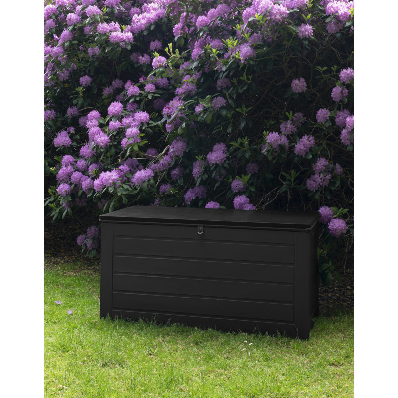 Grand Coffre de jardin moderne 680 L Plastique Noir Dubrovnik 
