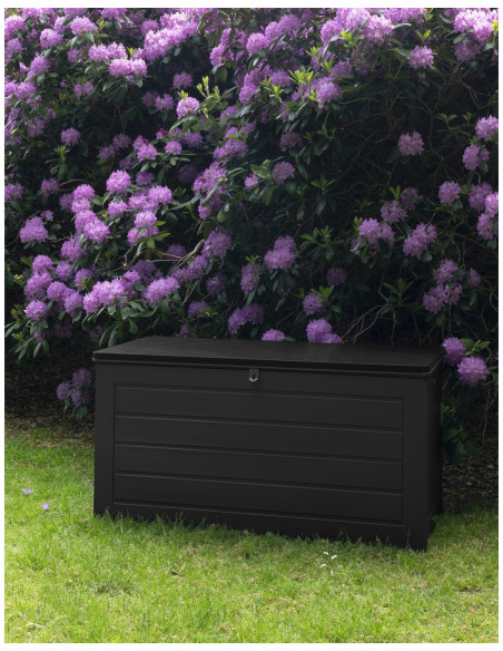 Grand Coffre de jardin moderne 680 L Plastique Noir Dubrovnik 