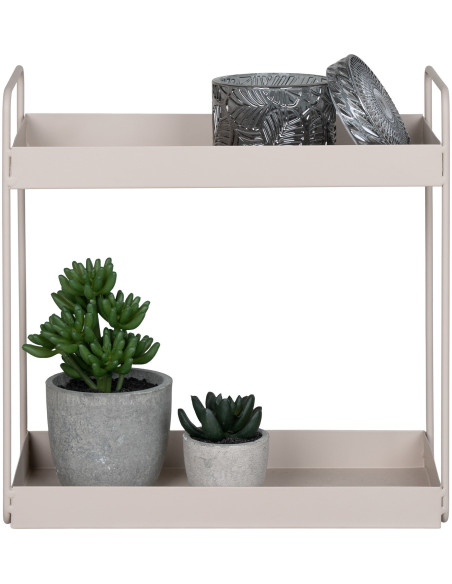 Petite Étagère moderne à poser au sol 2 niveaux Métal Sable Rabo House Nordic - 2