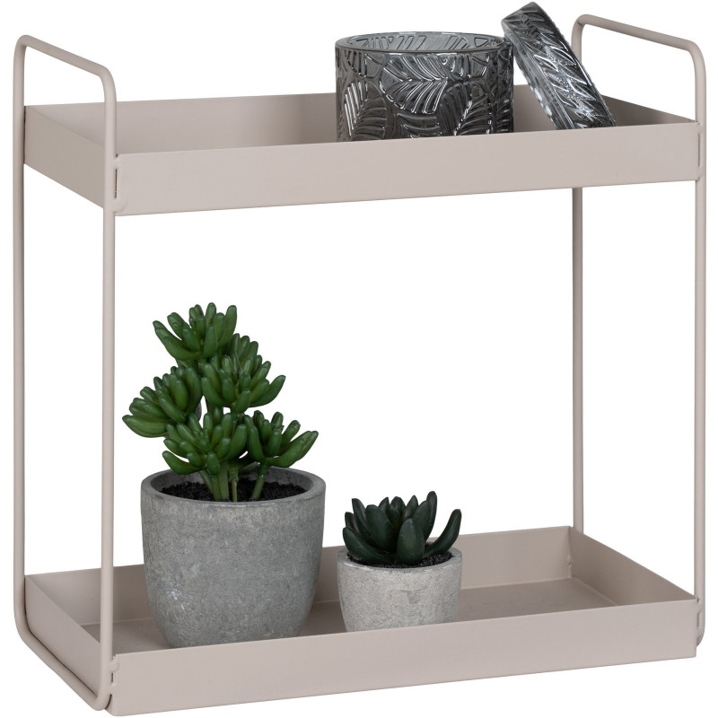Petite Étagère moderne à poser au sol 2 niveaux Métal Sable Rabo House Nordic - 4