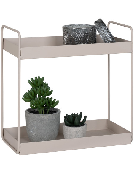 Petite Étagère moderne à poser au sol 2 niveaux Métal Sable Rabo House Nordic - 4