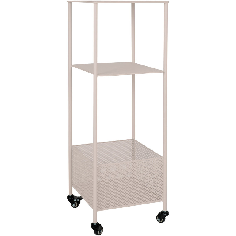 Étagère moderne sur roulettes 3 niveaux Métal Sable Torres 