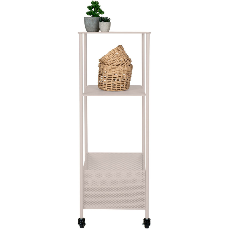 Étagère moderne sur roulettes 3 niveaux Métal Sable Torres 