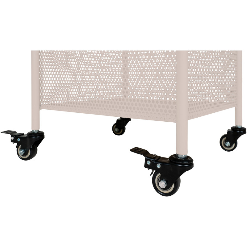 Étagère moderne sur roulettes 3 niveaux Métal Sable Torres 