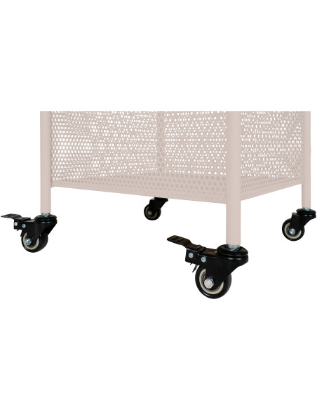 Étagère moderne sur roulettes 3 niveaux Métal Sable Torres 