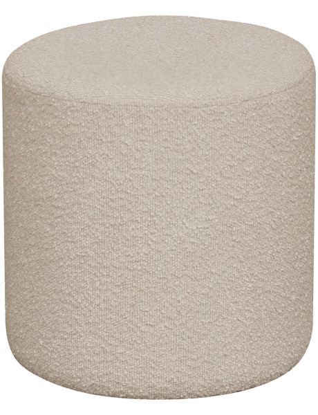 Pouf bouclette Rond Tissu Beige Bouclé Bois MDF Bois de pin Ejby 