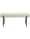 Banquette moderne minimaliste 2 places Tissu Blanc Bouclé Métal Noir Swindon 