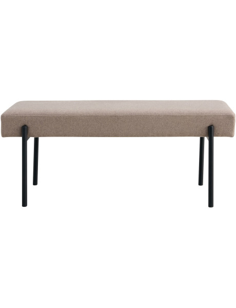 Banquette moderne minimaliste 2 places Tissu Gris pierre Métal Noir Swindon 