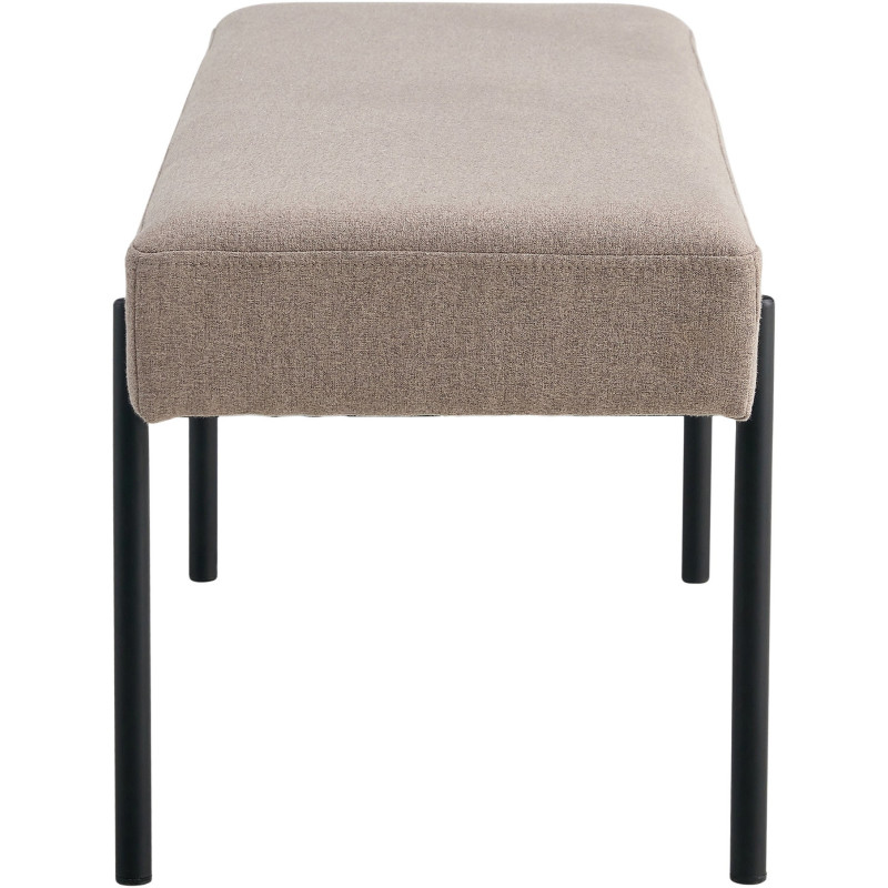 Banquette moderne minimaliste 2 places Tissu Gris pierre Métal Noir Swindon 