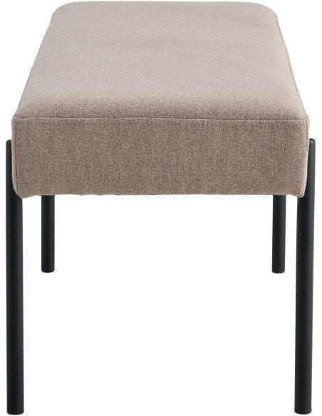 Banquette moderne minimaliste 2 places Tissu Gris pierre Métal Noir Swindon 