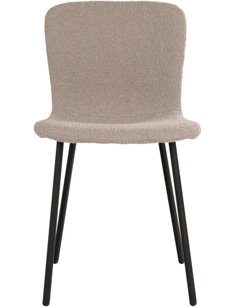 Chaise bouclette Tissu Beige Bouclé Métal Noir Halden (Lot de 2) House Nordic - 2