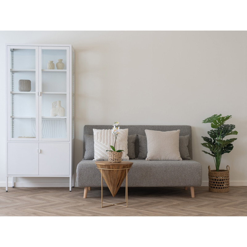 Coussin bouclette Carré 45x45 Tissu Beige Bouclé Savannah 