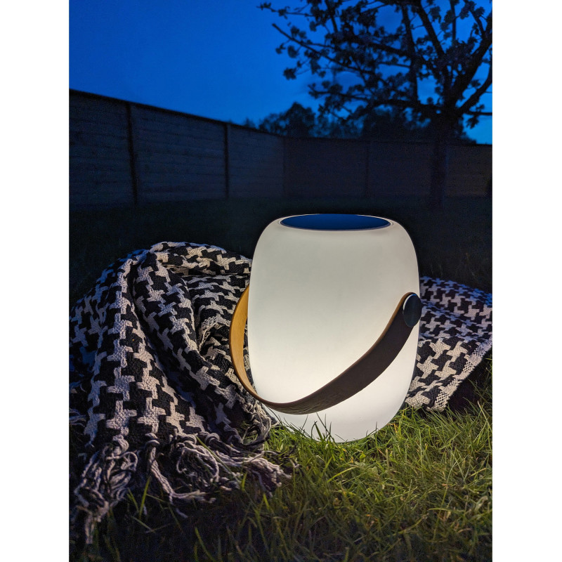 Plaid 130x180 cm coton recyclé motif pied de poule noir écru Side 