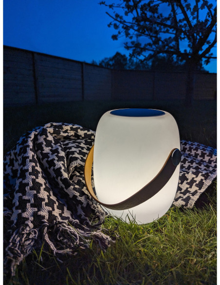 Plaid 130x180 cm coton recyclé motif pied de poule noir écru Side 