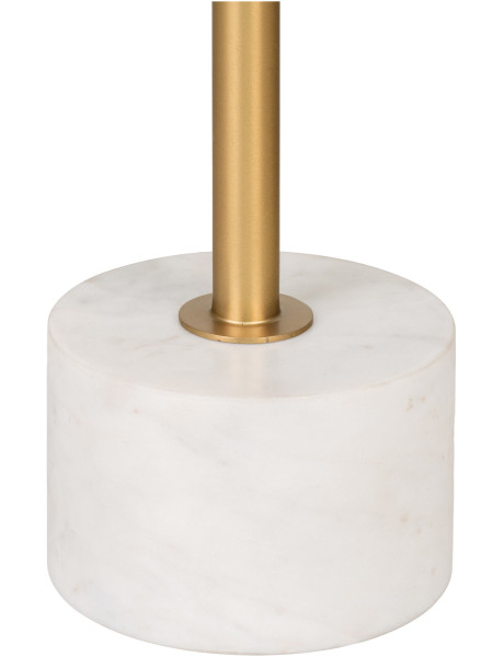 Sellette haute moderne chic Ronde Métal Doré Effet laiton Marbre Blanc Lecco 