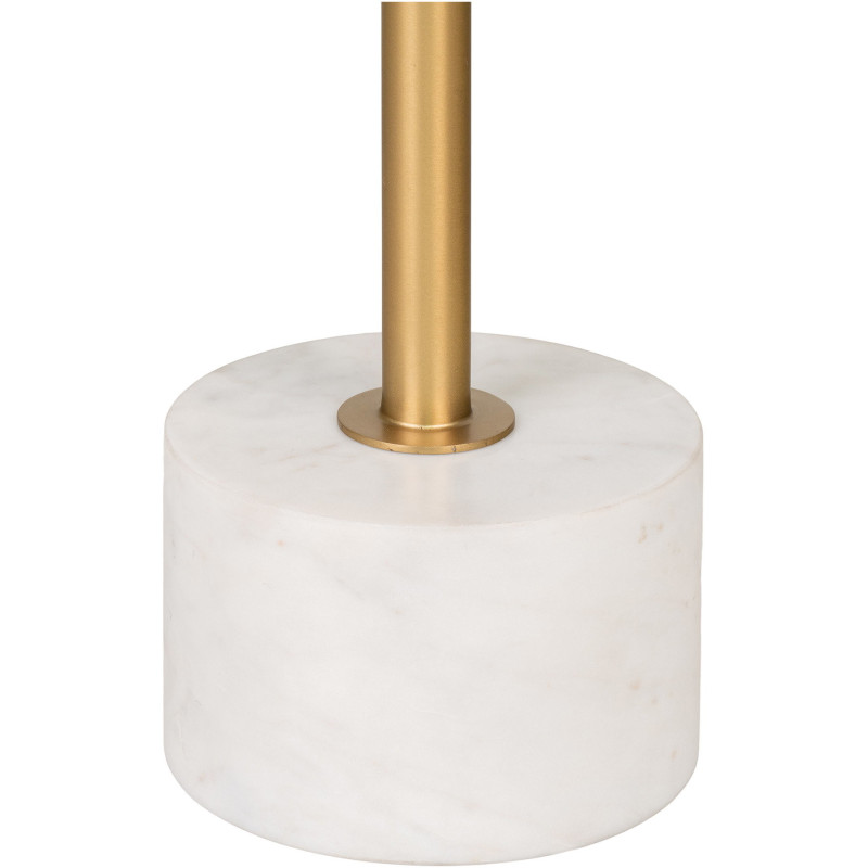 Sellette haute moderne chic Ronde Métal Doré Effet laiton Marbre Blanc Lecco 