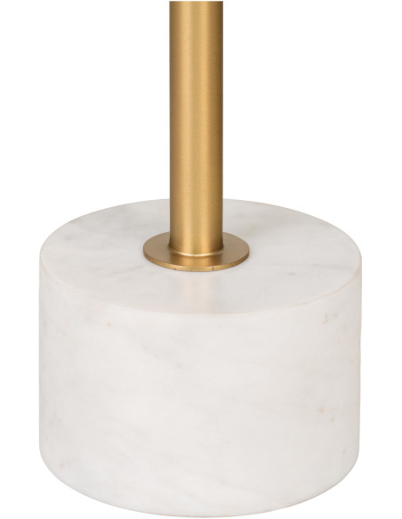 Sellette haute moderne chic Ronde Métal Doré Effet laiton Marbre Blanc Lecco 