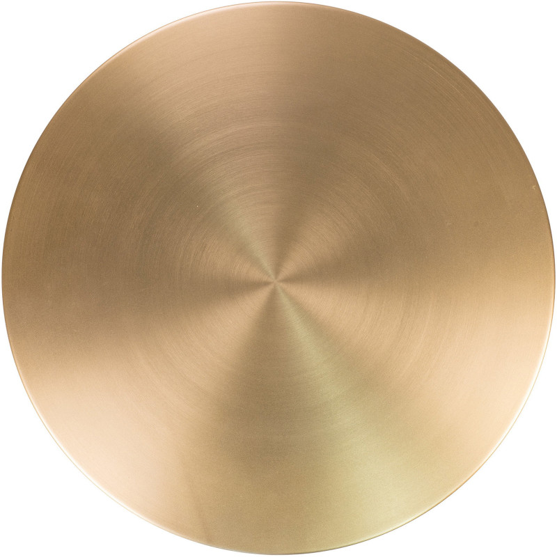 Sellette haute moderne chic Ronde Métal Doré Effet laiton Marbre Blanc Lecco 