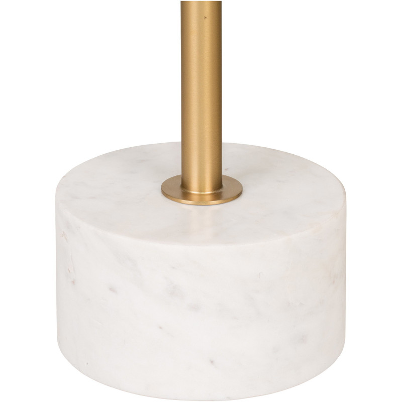 Table d'appoint moderne chic Ronde Métal Doré Effet laiton Marbre Blanc Lecco 
