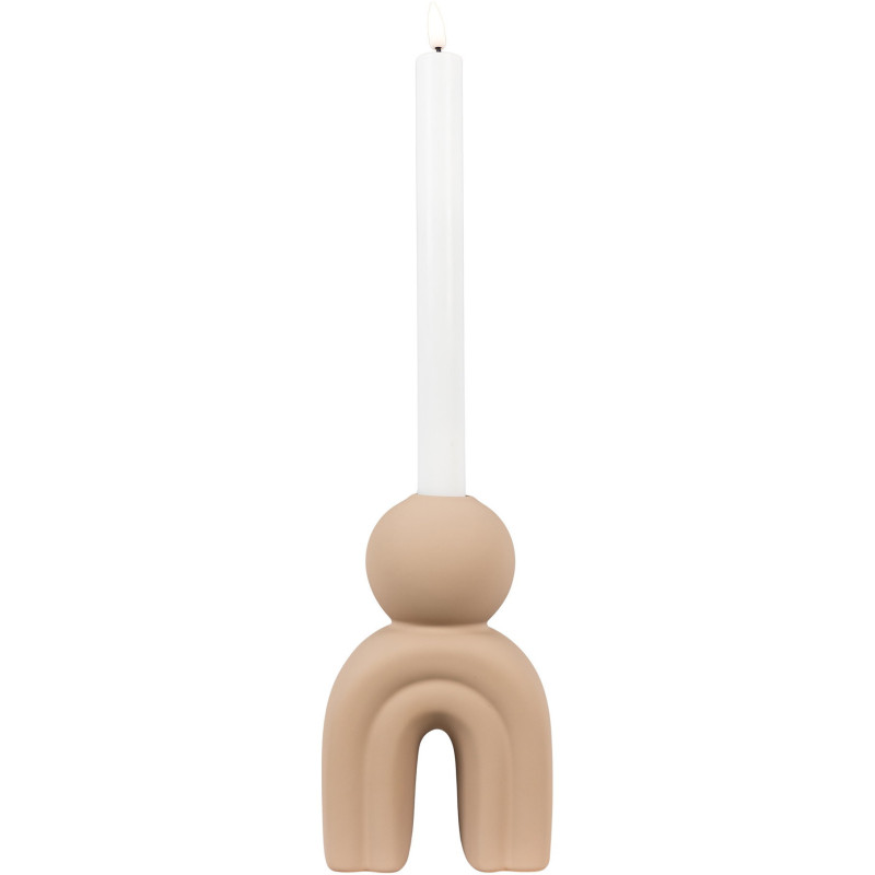 Candle holder - Candle holder, ceramic, brown 10,5x6,5x17 cm 