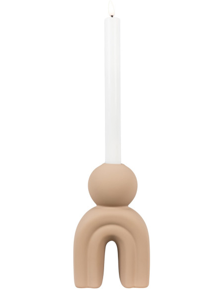Candle holder - Candle holder, ceramic, brown 10,5x6,5x17 cm 