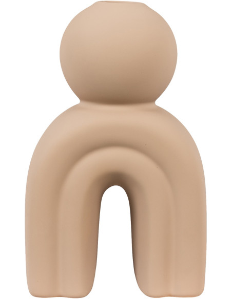 Candle holder - Candle holder, ceramic, brown 10,5x6,5x17 cm 