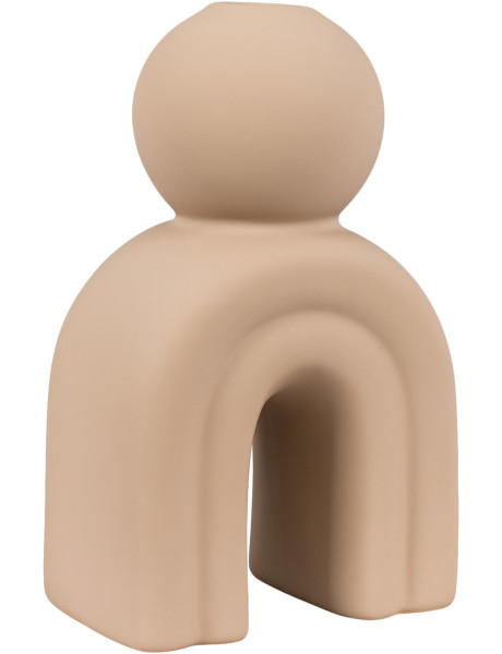 Candle holder - Candle holder, ceramic, brown 10,5x6,5x17 cm