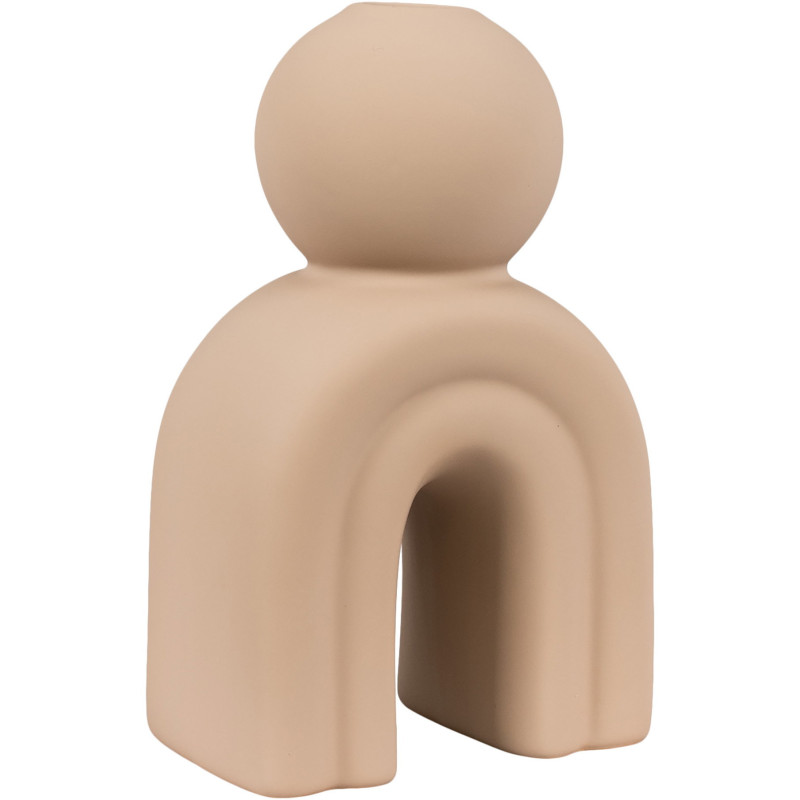 Candle holder - Candle holder, ceramic, brown 10,5x6,5x17 cm
