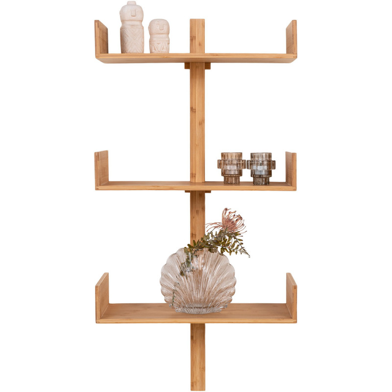 Étagère murale moderne 3 niveaux Bambou Naturel Villa 