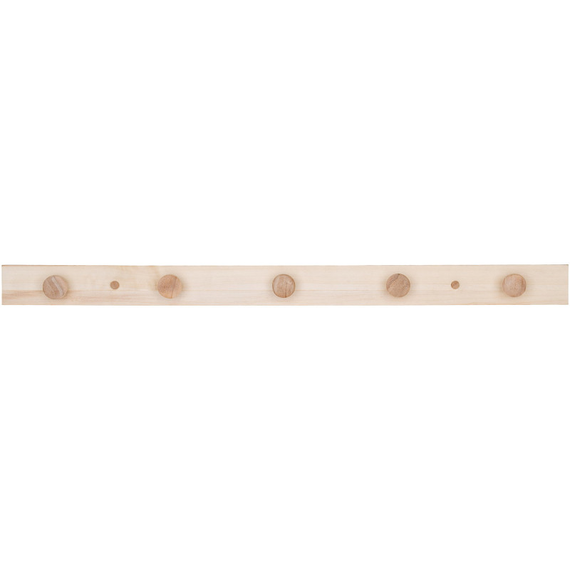 Porte manteaux moderne 5 crochets Bois de peuplier Naturel Abano 