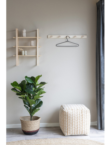 Porte manteaux moderne 5 crochets Bois de peuplier Naturel Abano 