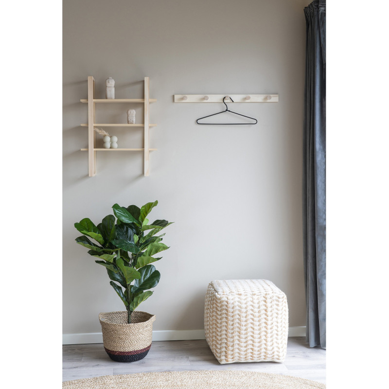 Porte manteaux moderne 5 crochets Bois de peuplier Naturel Abano 